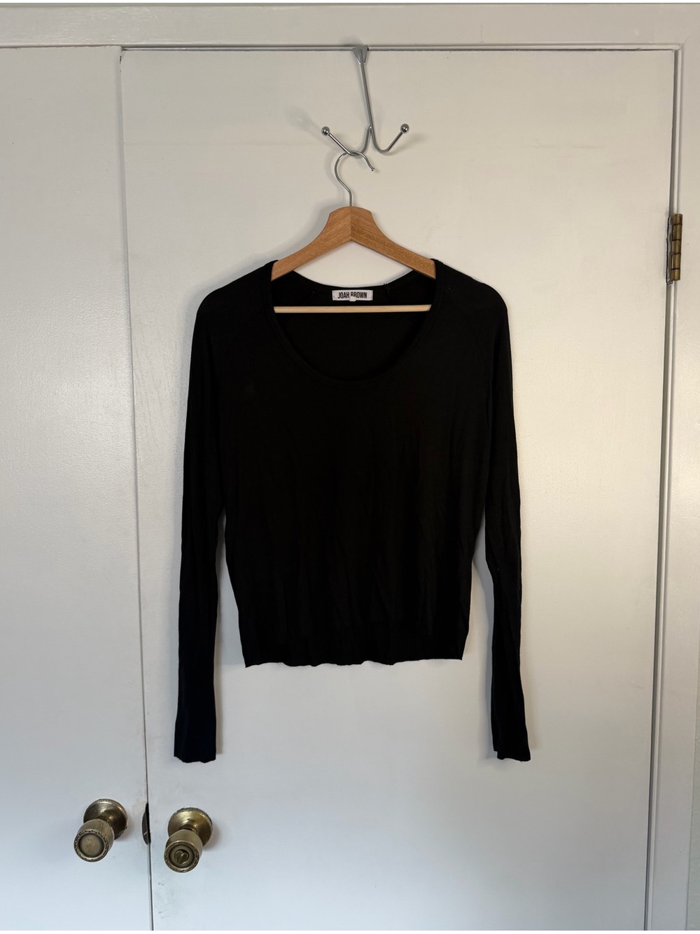 Joah brown scoop neck long sleeve